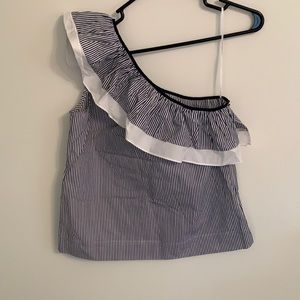 One shoulder j.Crew striped top, size 0